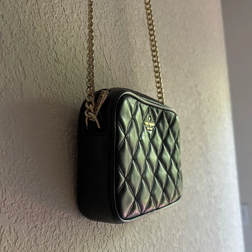 Kate Spade Black Quilted Crossbody Camera Bag - Picture 8 of 10